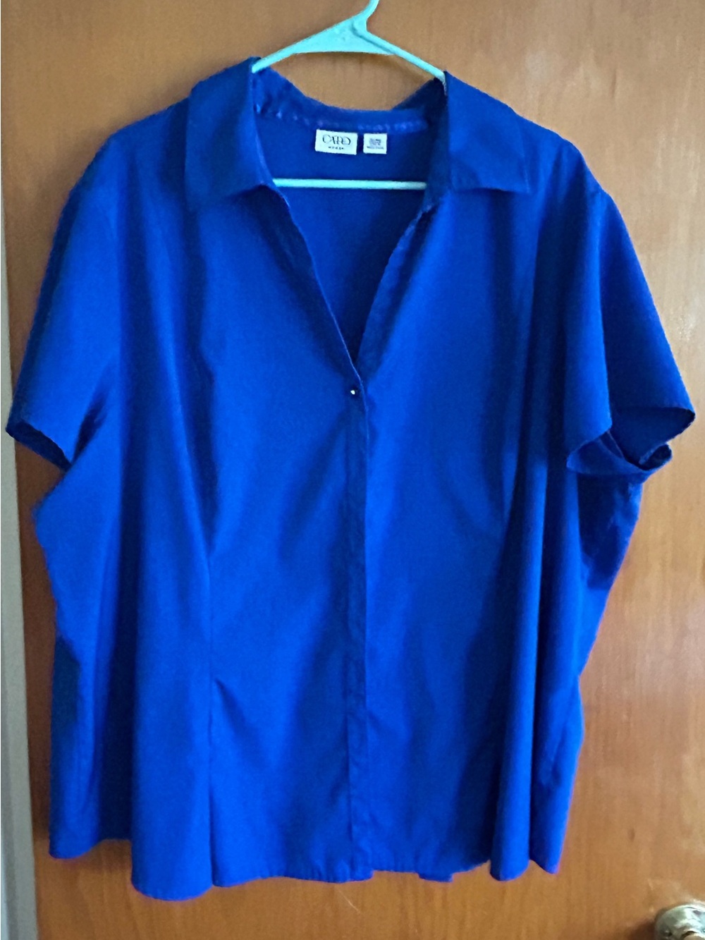 Cato Button-Front Short Sleeve Shirt in Blue